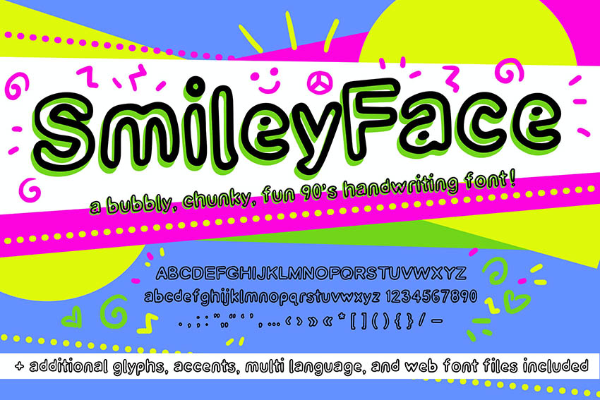 Smiley Face Retro Font (90s Handwriting Web Fonts)