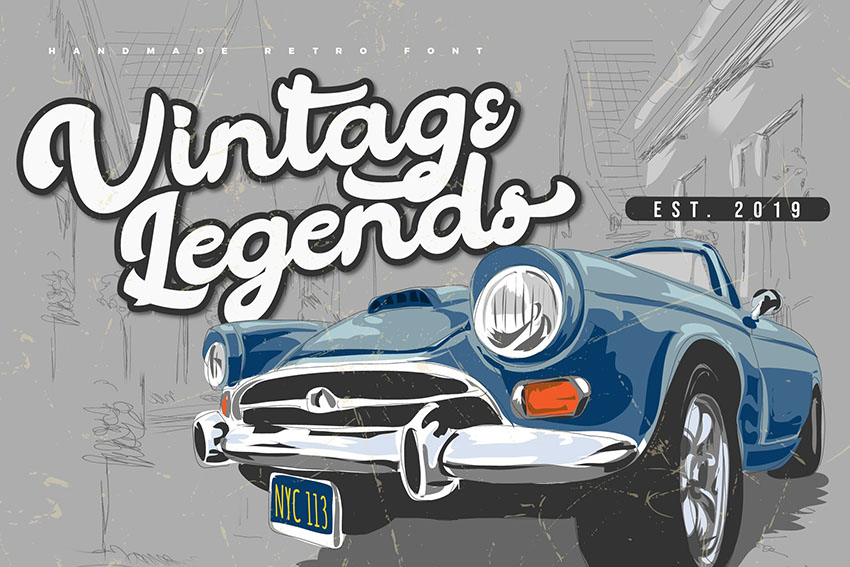 Vintage Legends | Handwritten Retro Font