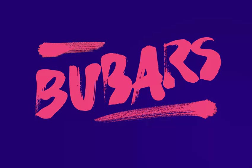 Bubarz Brush Script Bold Font