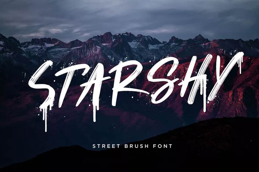 Starshy Street Paint Brush Style Font