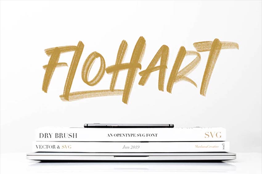 Flohart Svg Brush Script Bold Font 