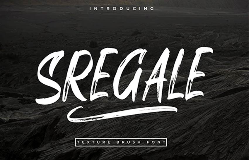 SREGALE Trendy Paint Brush Style Font 