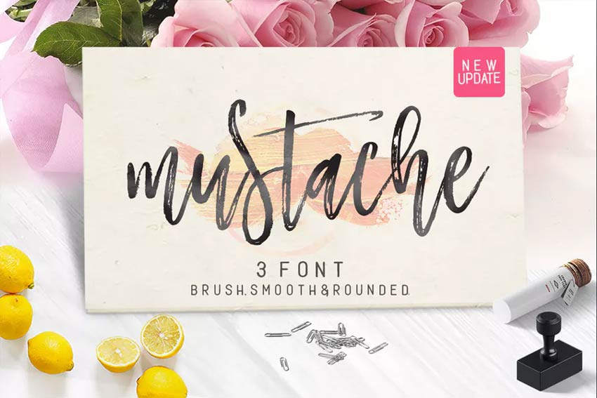 Mustache Casual Brush Script Font