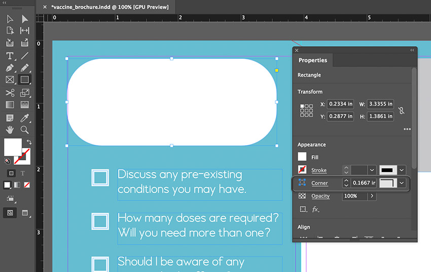 indesign rounded rectangle