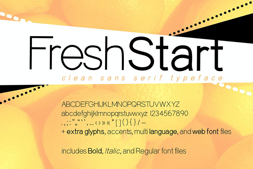 Fresh Start Geometric Sans Serif Font + Web Fonts