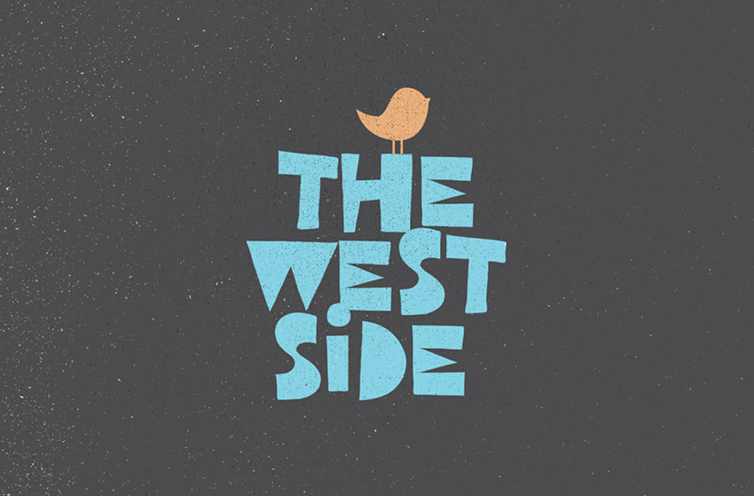 west side retro font