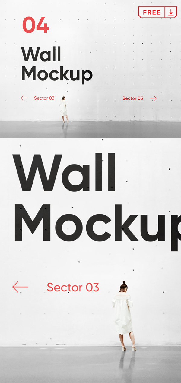 Free Concrete Wall PSD Mockup
