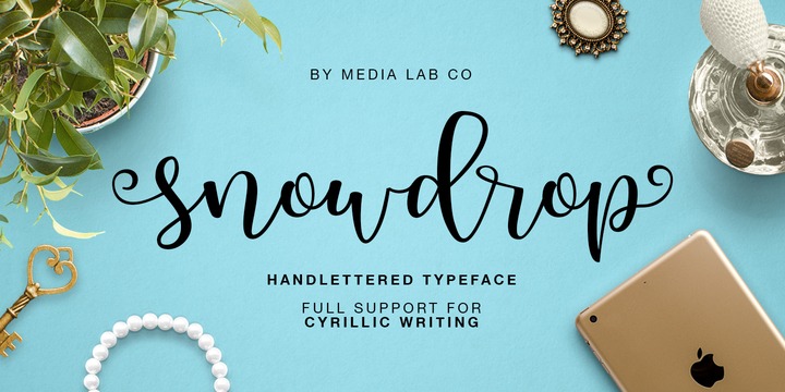 handwritten font snowdrop