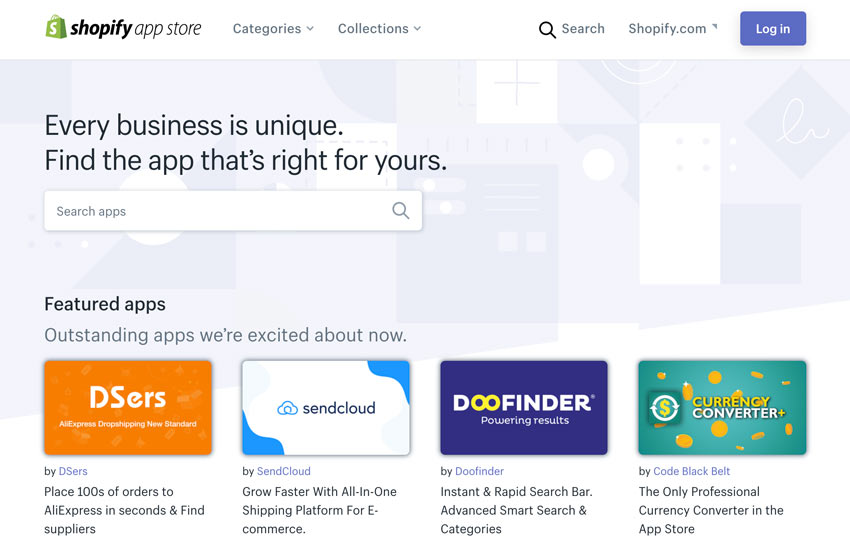 Shopify app store