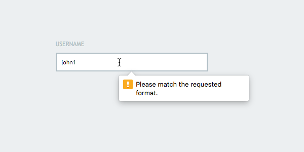 The error message stating the pattern is not matched