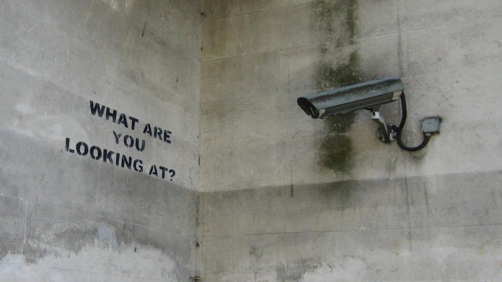 CCTV camera on wall