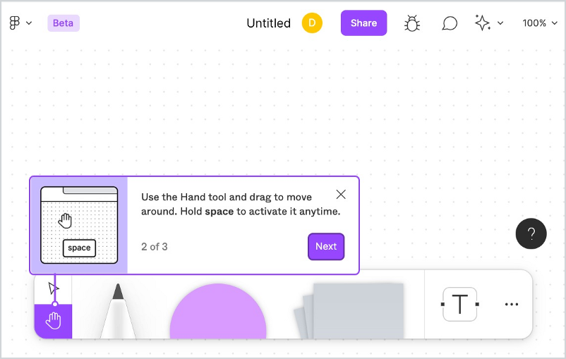 FigJam onboarding screen showing what the user can do