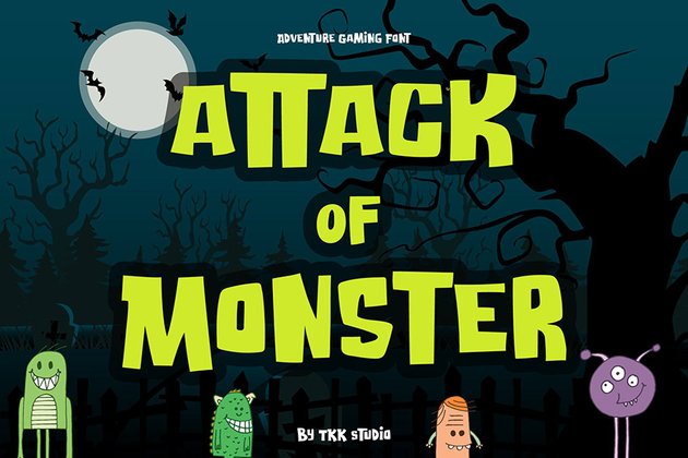 Attack of Monster - Horror Gaming font