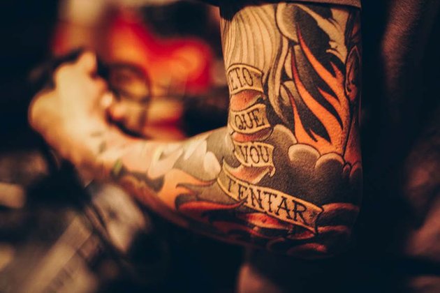 old school lettering tattoos elements