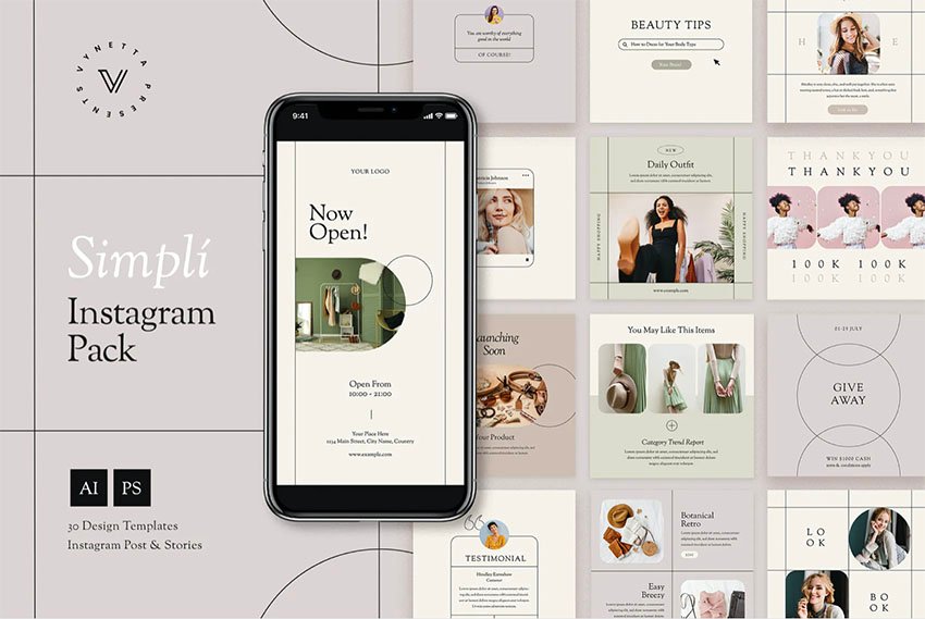 Simplí Instagram Grid Template