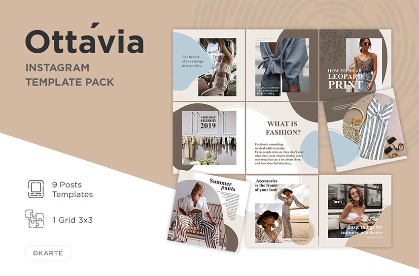 Ottavia - Instagram Grid Puzzle Template 