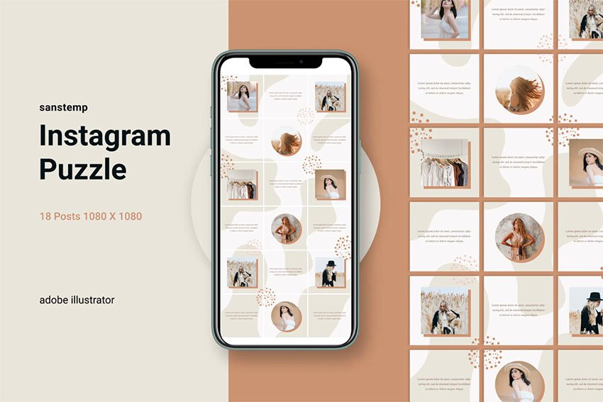 Instagram Puzzle Layout - Sanstemp