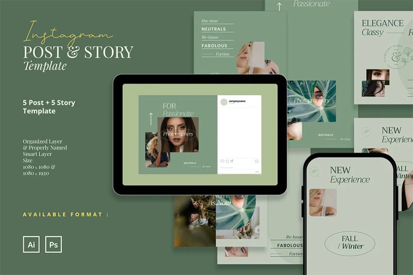 Beauty Instagram Photo Grid Photoshop Template