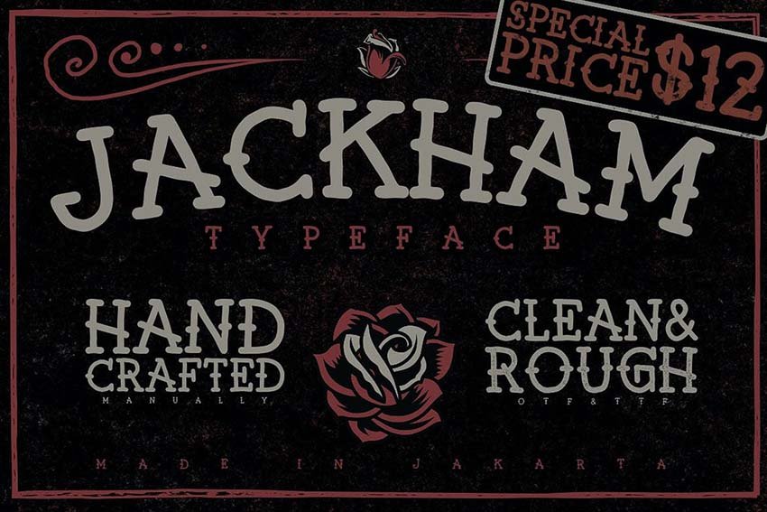 Jackham - old school tattoo font