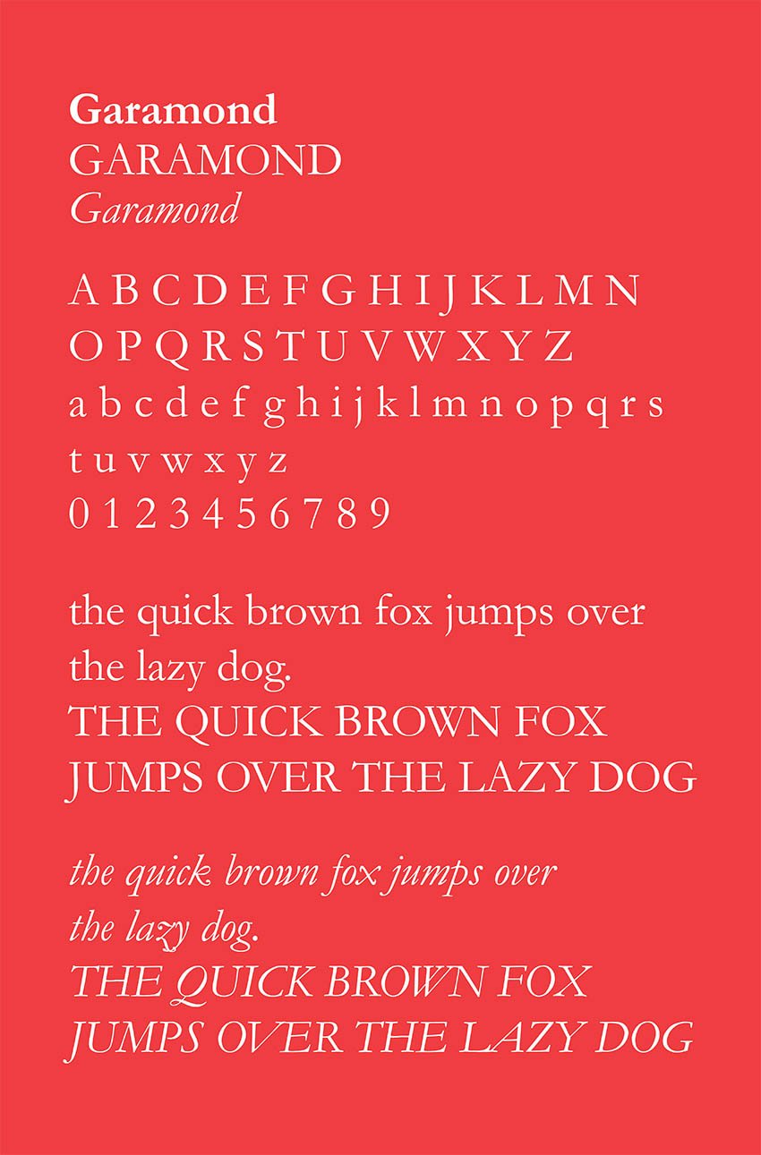 claude garamond typeface development