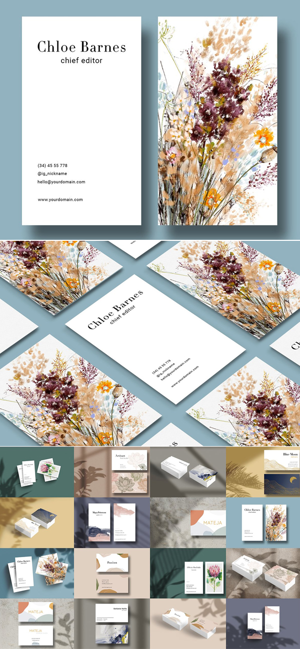 Modern Flowers Business Card Design