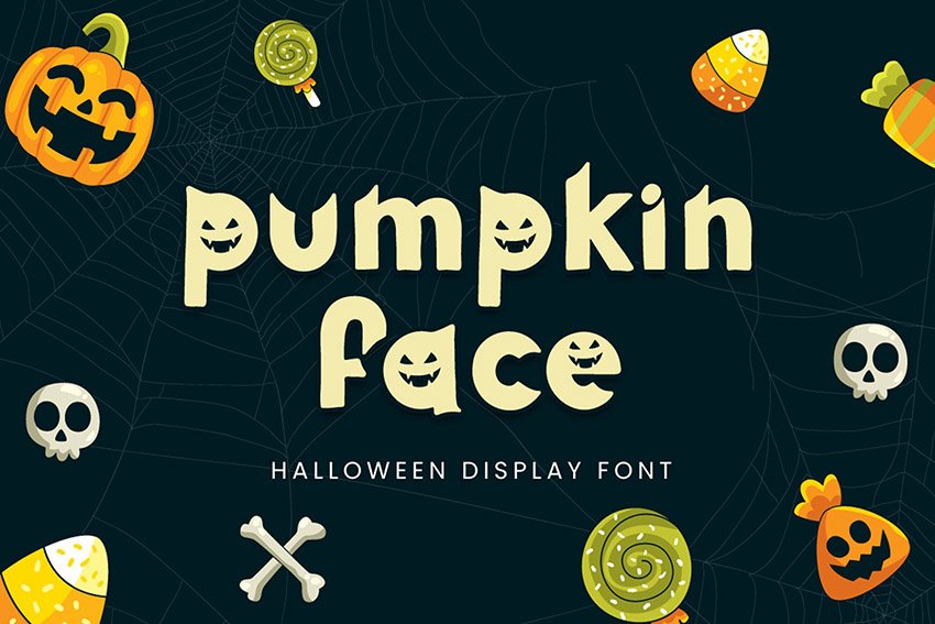 Pumpkin Face - Halloween Font