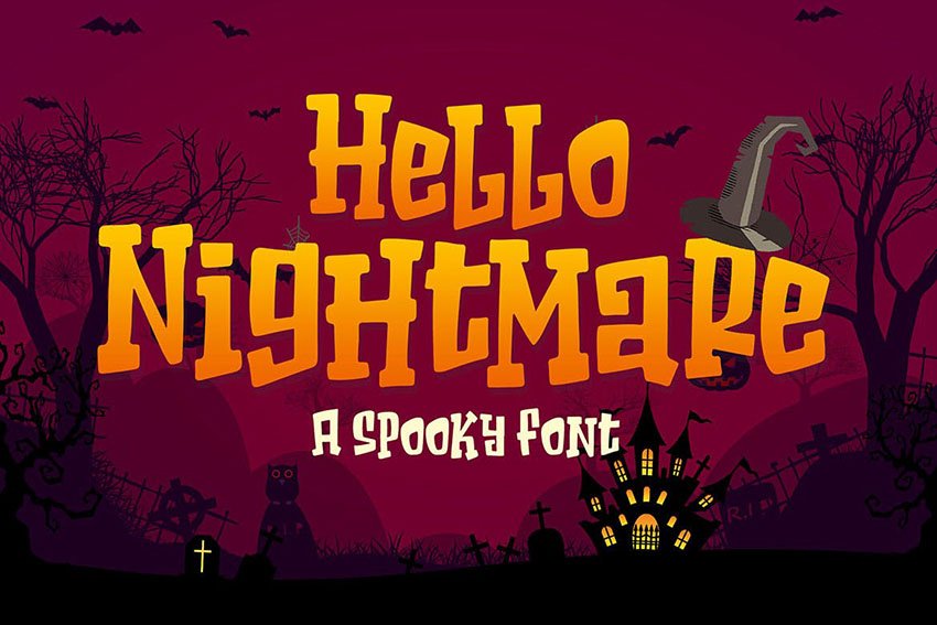 Hello Nightmare a Spooky Font