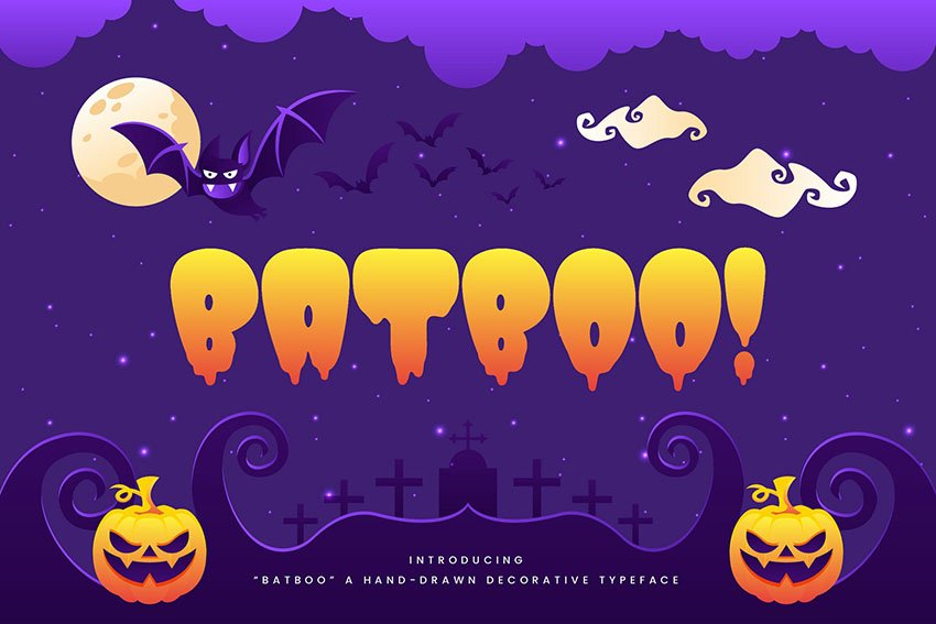 Batboo! - Hand Drawn Decorative Halloween Typeface