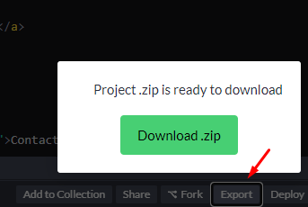 You can export a CodePen Project