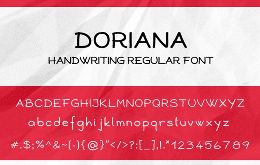 Doriana Handwriting Regular Font