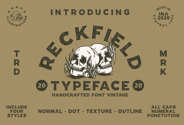 Reckfield Rough Free Logo Font