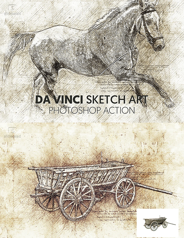 Da Vinci Sketch Art Photoshop Action