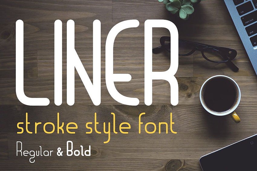 Liner| font for logos with frames