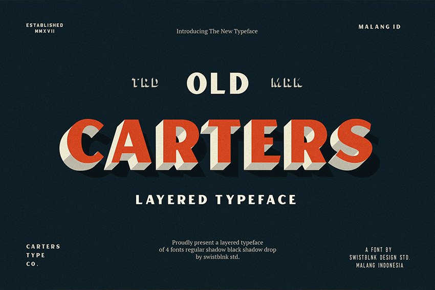 Carter Layered Sans Serif Font