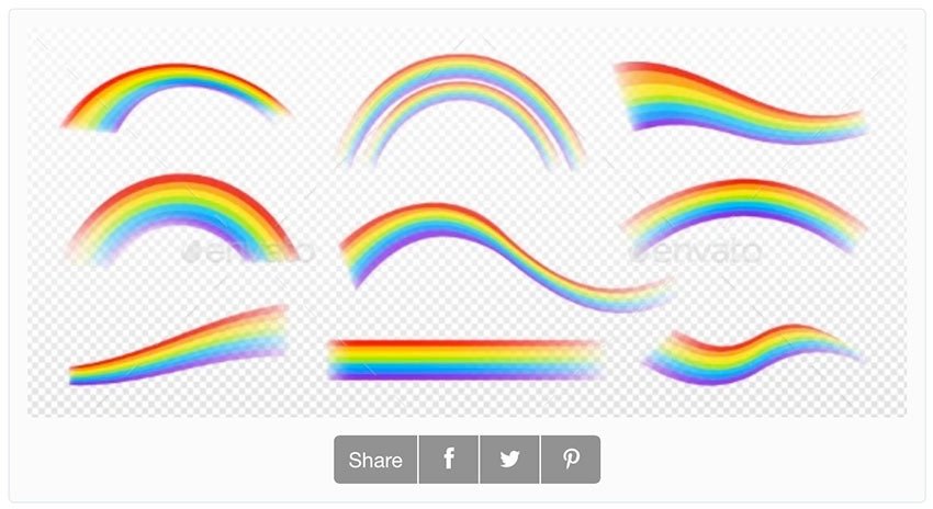 Rainbow Effect Isolated on Transparent Background