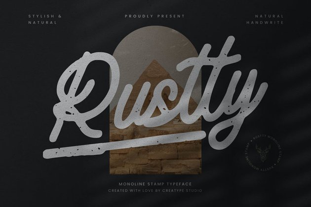 Rustty Monoline Stamp Typeface