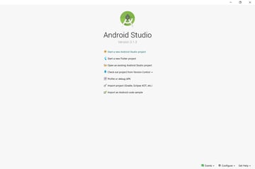 Welcome page of Android Studio