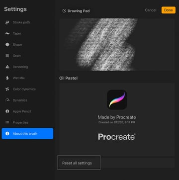 Procreate Reset Brush