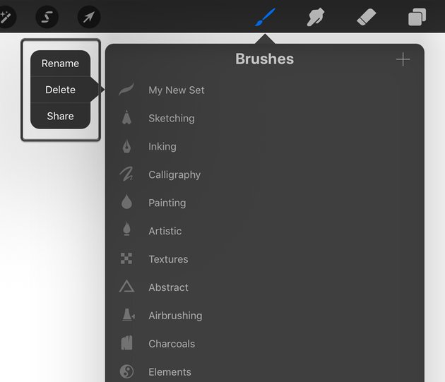 Deleting a New Brush Set