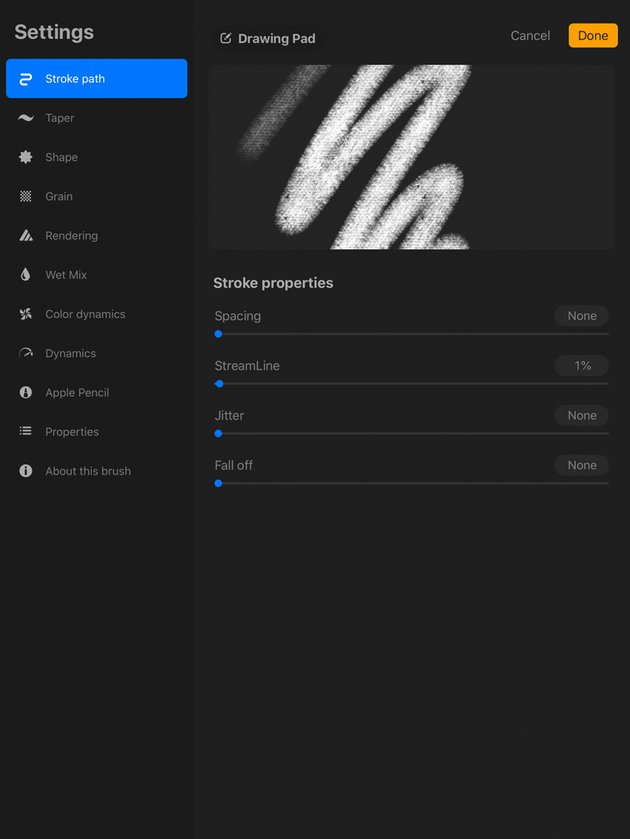 Stroke Path Settings