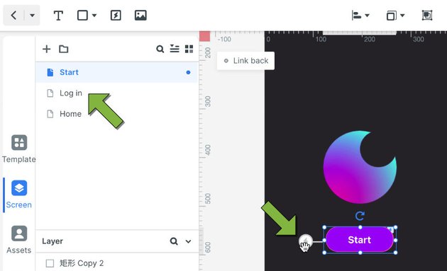 drag node to page