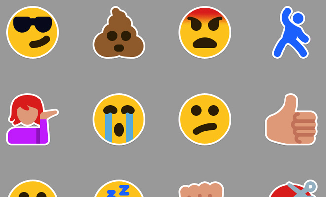 bright stickers emoticons