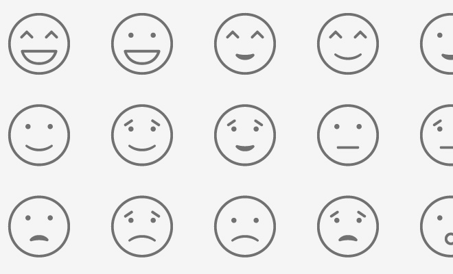 flat thin line icons smiley