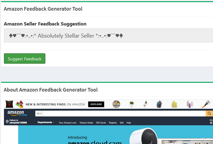 Amazon Feedback Generator Tool
