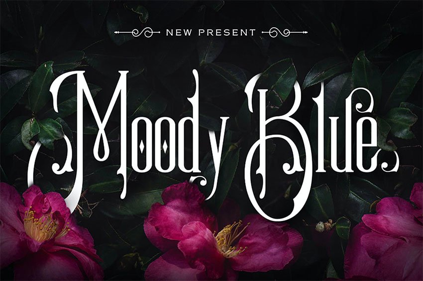 Moody Blue Typeface 
