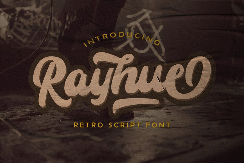 Rayhue - Retro Bold Script Font