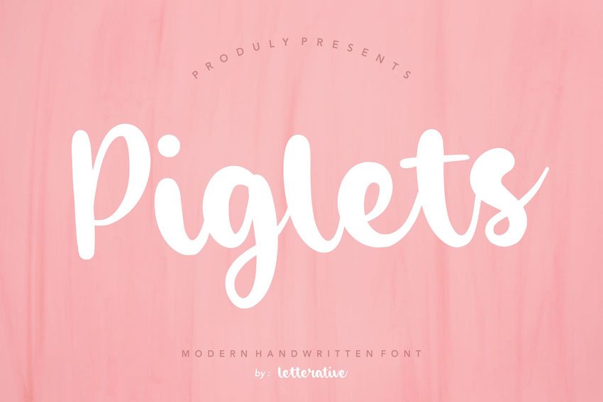 Piglets Bold Script Font YH