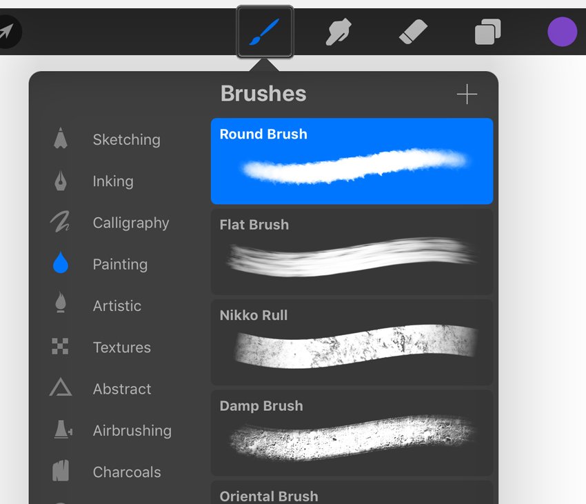 procreate free brushes to default