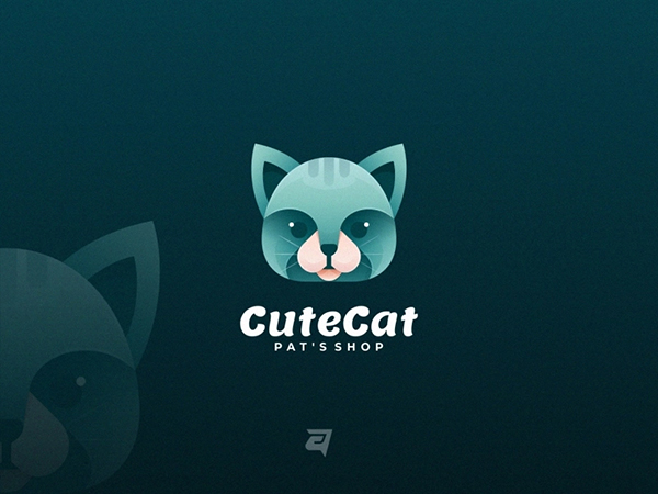 Cute Cat Logo Design