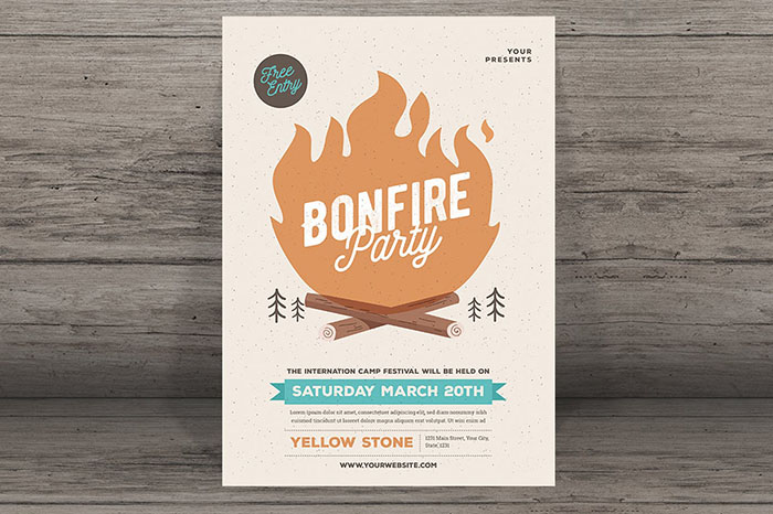 summer website themes bonfire invitation